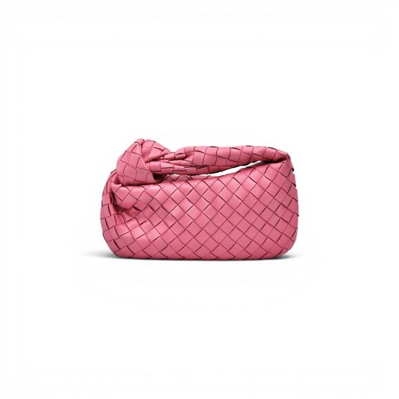 Bottega Veneta Handbags - Bottega Veneta Jodie Intrecciato Leather Shoulder Hobo Bag in Pink